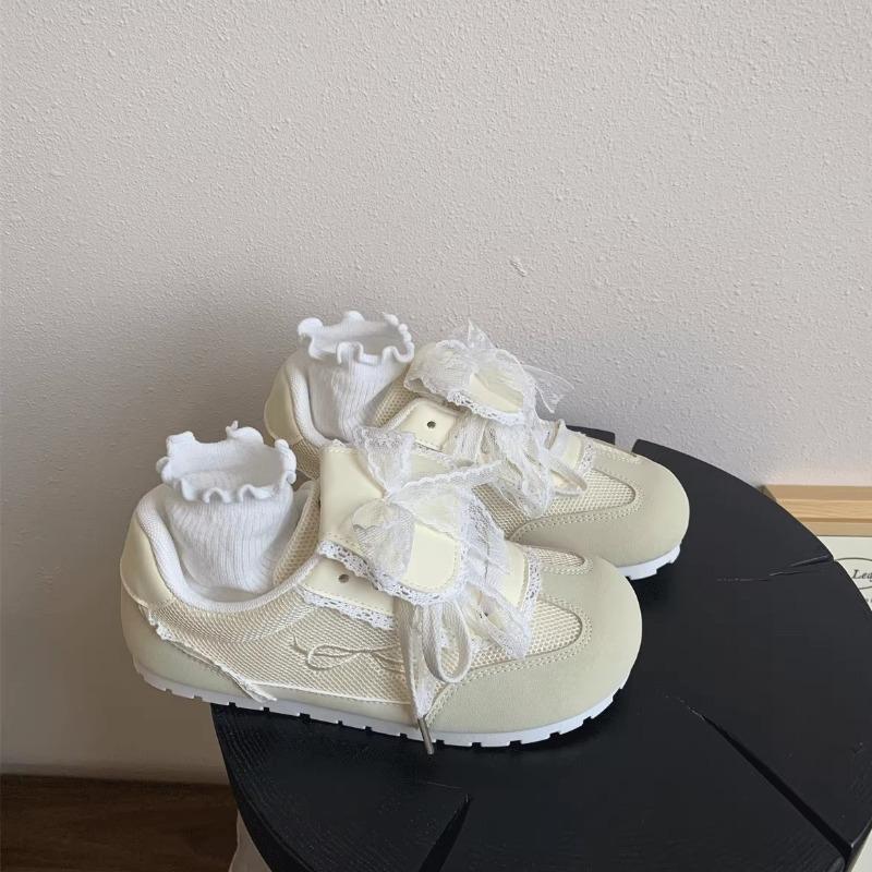 Bow Casual Breathable Non-slip Rubber Autumn Fashion Versatile Student Sneakers Women