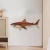 Rustic Wooden Shark Wall Decor Ocean Fish Wall Hanging Sculpture Coastal Beach Style Wall Art for Bedroom Living Room