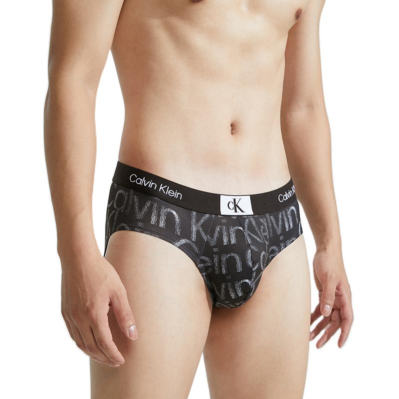 Calvin Klein CK96 Series Small Square Letter Jacquard Lightweight Breathable Triangle Underwear Men Underwear Gray NB3405GND