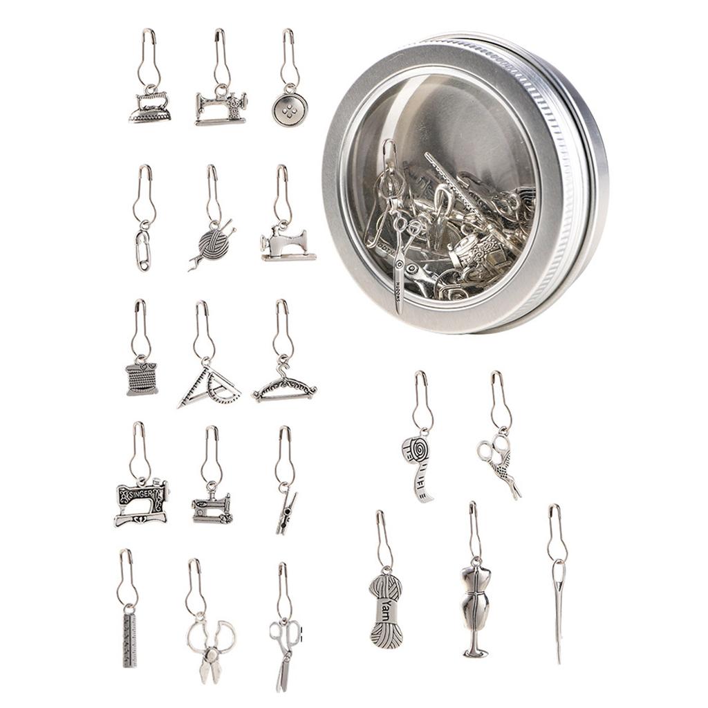 21Pcs Vintage Knitting Marker Charm Safe Pin Crochet Stiching Marker Sweater Shawl Cardigan Brooch Pin Charm Decoration