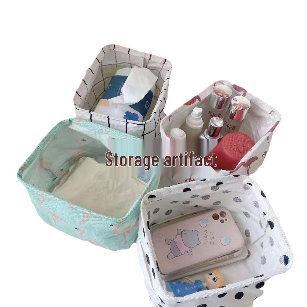 Cotton Linen Foldable Waterproof Desktop Storage Basket