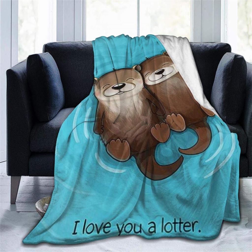Cartoon Sea Lazy Flannel Blanket Sofa Bedroom Cute Decorative Blanket Portable Lunch Break Blanket