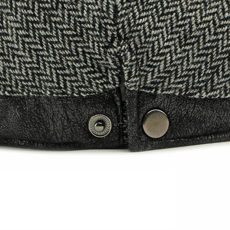Autumn Winter Warm Hat Men's Beret British Retro Wool Forward Cap Peaked Cap