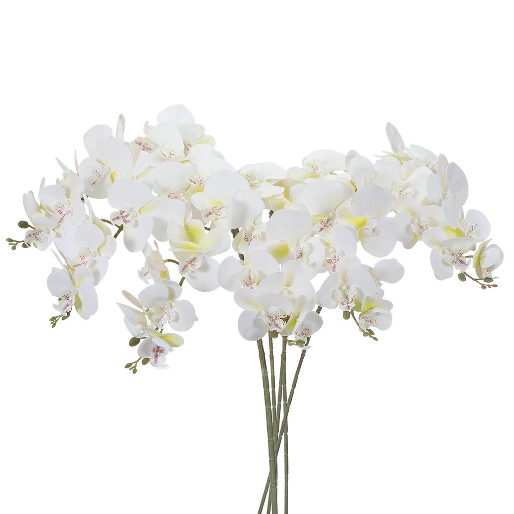 6pcs Artificial Orchid Stems 41" 9 Heads Faux Phalaenopsis Flowers Real Touch Fake Orchid Flower Branch for Vase Home Wedding