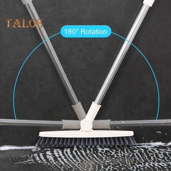 Floor Brush Ergonomic Design Heavy-Duty Long Handle Floor Scrubber with V-Shaped Brush Head Multi-Purpose Cleaner