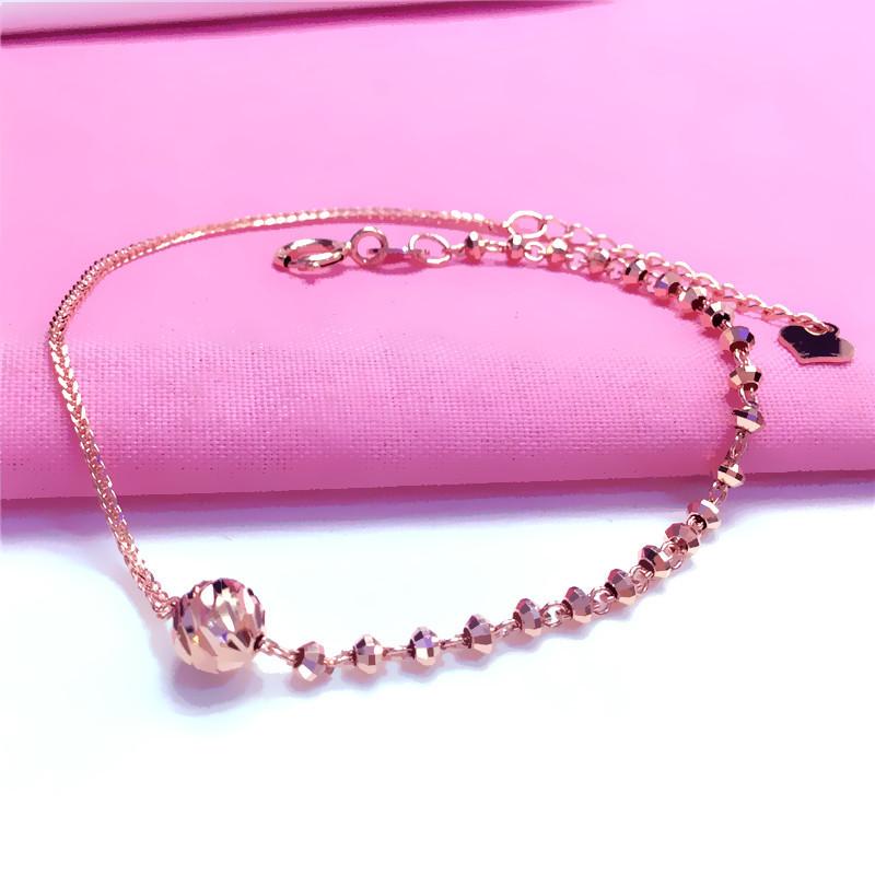 Цвет Золотой Автомобильный Цветок Лазерная Передача Бусины Браслет Фиолетовый Золотой Покрытие Розовое Золото Сращивание Браслет Женский
