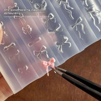 Moule en Silicone pour Ongles Nœud Papillon Tampon pour Nail Art Accessoires de Décoration d'Ongles Outil Manuel Bricolage Outils de Manucure Stéréoscopiques