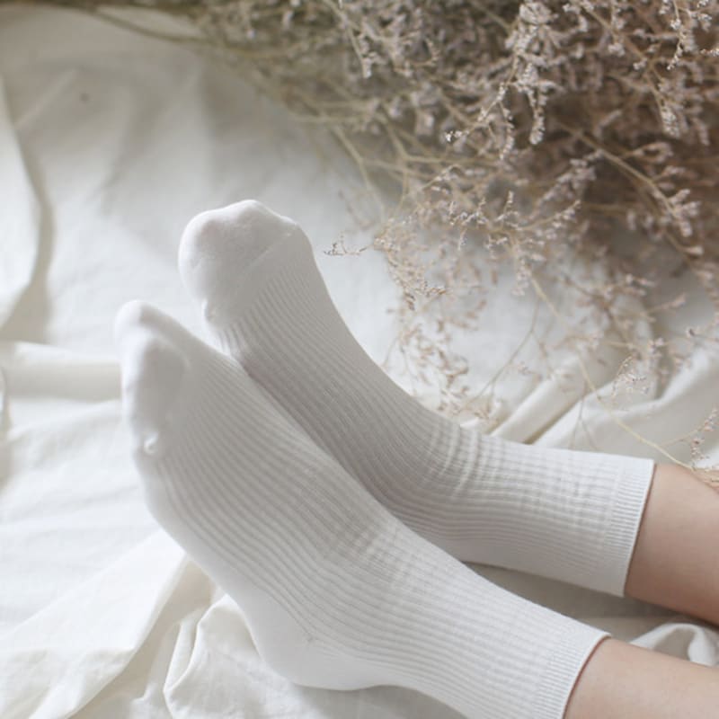 Biarritz Socks [5set] Four Seasons Daily Mid-calf Crew Socks, High-teen Barbie, 2 Colors