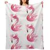 Pink Flamingo Watercolour Splash Artwork Throw Blanket Beach Vintage Multi-Purpose for babies Blankets