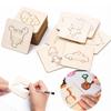 20pcs Montessori Kids Drawing Toys Wooden DIY Painting Stencils Family Educational Craft Puzzle Imitate Toys for Kids Gifts
