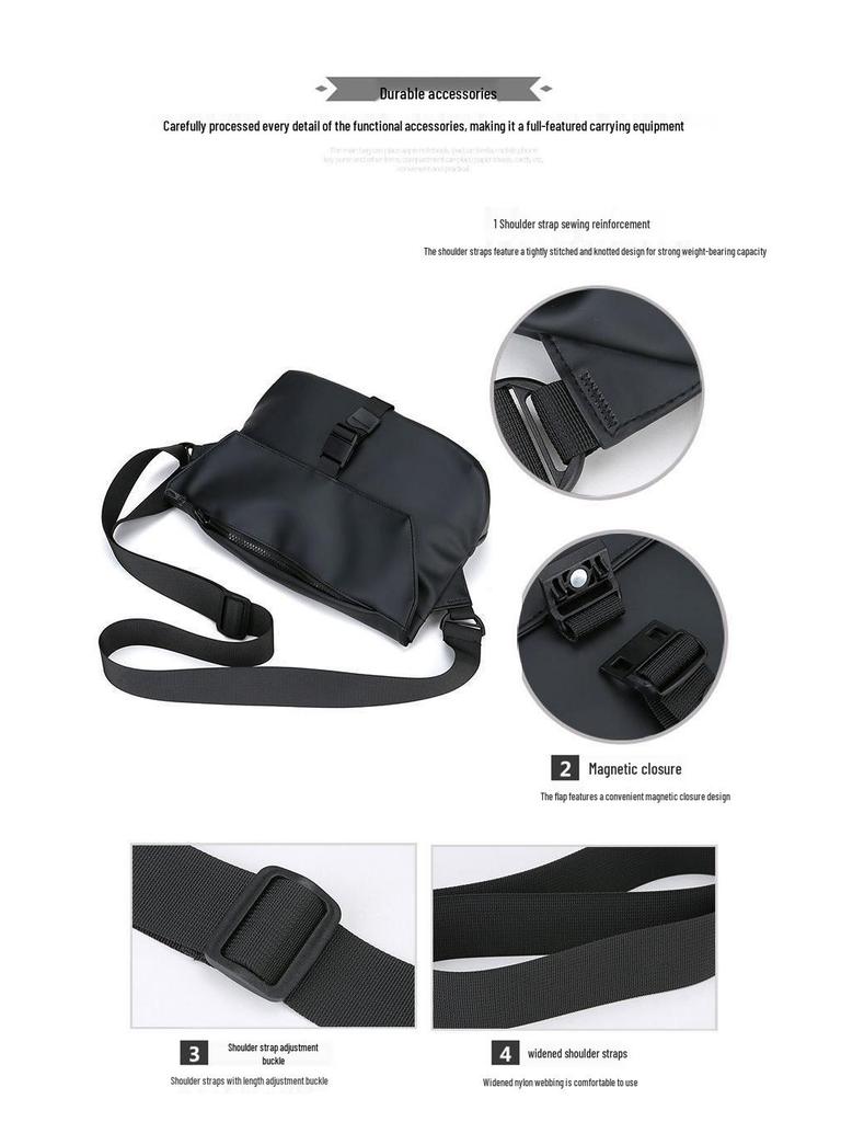 Men's 2025 Fashion Crossbody Bag - Trendy, Solid Color Shoulder Bag for Street, Sports, and Casual Wear.