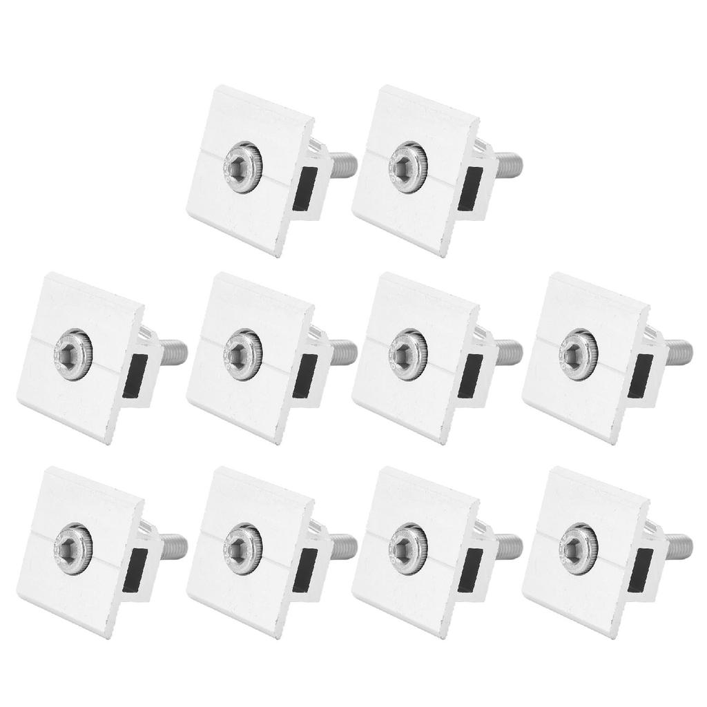 10Pcs Solar Panel Mid Clamps Waterproof Mount Aluminum Bracket Mounting Accessories