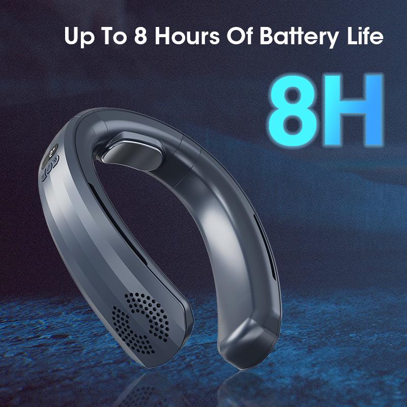 Portable Neck Fan Ice Cooling Metal USB Charging Bladeless Hanging Fan Mini Electric Neckband Wearable Cooling for Sport Student