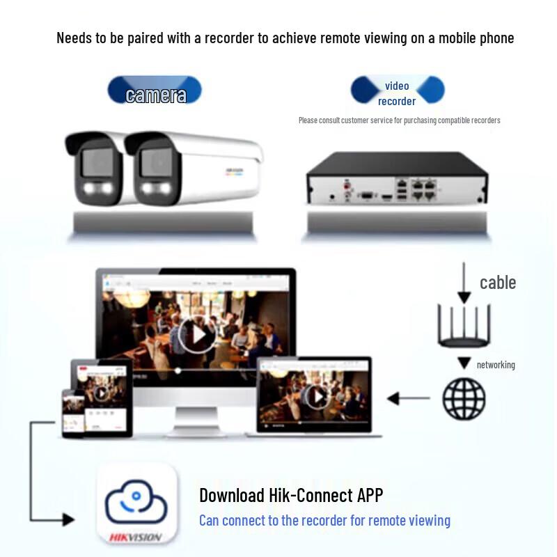 HIKVISION 8MP Full-Color 2.0 PoE Bullet IP Camera CN plug (adapter included)