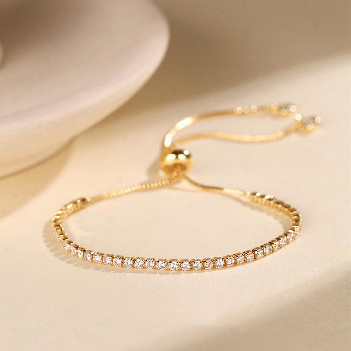 Light Luxury Simulated Zircon Crystal Bracelet Fashion Adjustable Women Jewelry