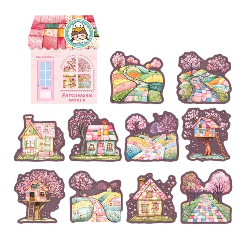 

10Pcs Water Resistant PET Sticker Aesthetic Decorative Sticker for Scrapbooking Journal Water Bottle Laptop Phone Case