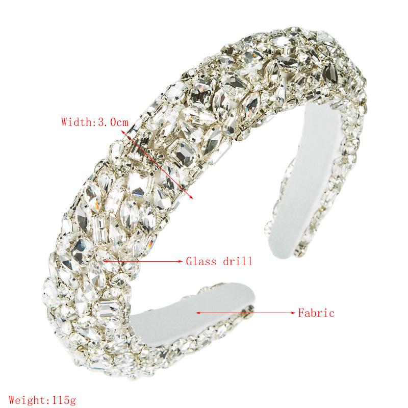Women Baroque Heavy Industry Headband Vintage Sponge Wide Edge Hair Bundle Hand-stitched Hair Ornaments