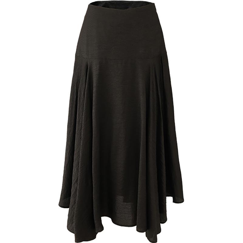 Light luxury acetic acid half skirt for women, flowing and irregular high waisted A-line skirt