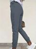 Europäische & Amerikanische Damen High-Waist Plissee Slim-Fit Jogginghosen mit Elastischen Bündchen - Lässige Bürohosen