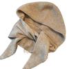 Wool knitted balaclava hat women's autumn and winter shawl hat big head circumference ear protection hat scarf integrated