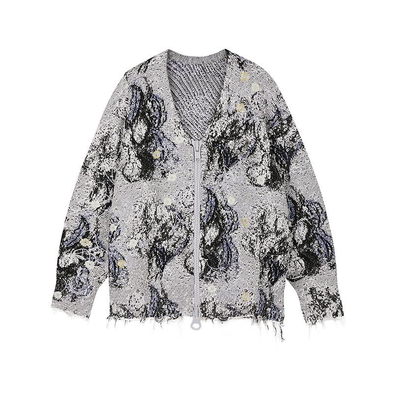 JNBY 2025 Spring Loose-Fit V-Neck Cardigan