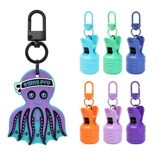 6Pcs/Set Fishing Squid Hook Cover Portable Squid Jig Hook Protector with Carabiner Fishing Jig Lure Protective Case Caps Bonnets Fishing Accessories