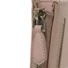Used Saffiano Keychain 11569 1PP122 7943 L-shaped Zipper Key Ring with Card Case and RFID Triangle Logo, Pink, Women's