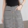 Demana Classic Stripe A-Line High-Waist Mid-Length Skirt