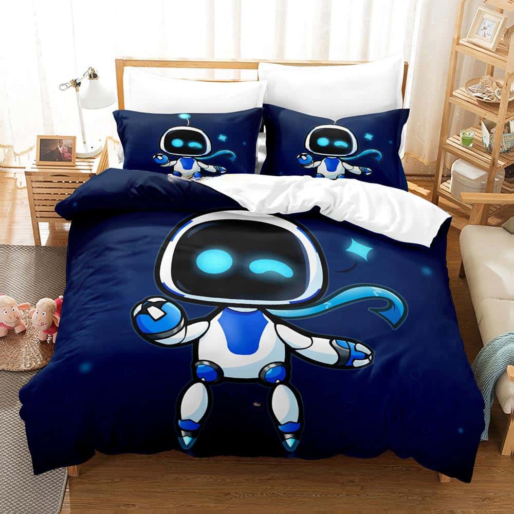 3D Print Anime Astro Bot Bedding Set Single Twin Full Queen King Size Duvet Cover Sets for Adult Kid Bedroom