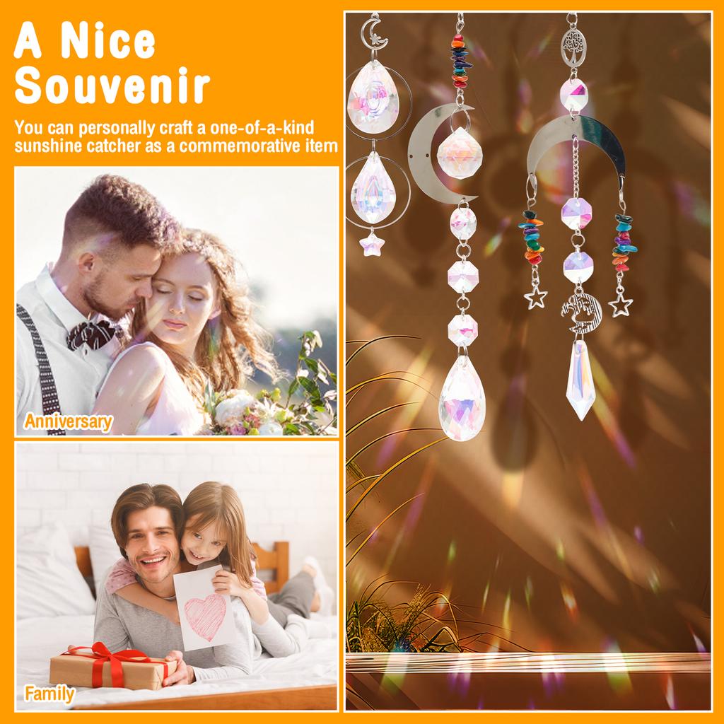 390/400 Sun Catcher Kit With Box Art DIY Sun Catchers Craft Kit for Window Hanging Decor Indoor Outdoor Garden Decor Sun Catcher