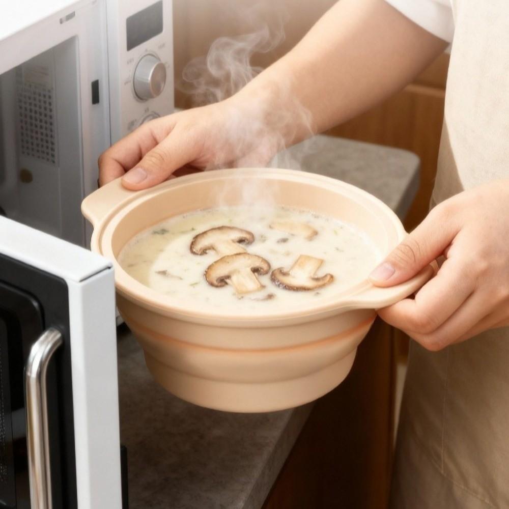 Food Grade Silicone Collapsible Steaming Pot Foldable Microwave Steamer Bowl Picnic