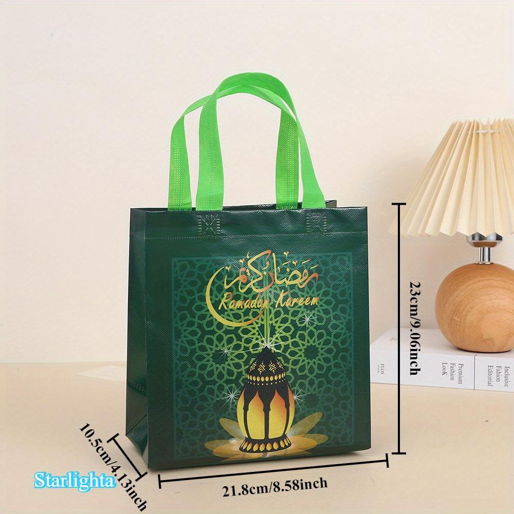 8pcs Moon Castle Lantern Gift Bags, Ramadan Decoration for Ramadan Mubarak Eid Al-Fitr Gifts, Islamic Muslim Party Supplies
