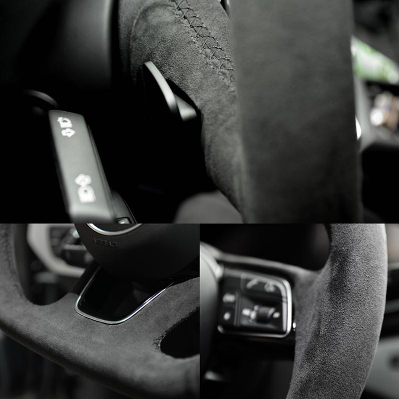 Custom Steering Wheel Braid Cover Suede 100% Fit For Volkswagen Golf 5 Mk5 GTI VW Golf 5 R32 Passat R GT 2005 Car Accessories