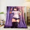 Anime Girl Print Blanket Bedroom Blanket for Livingroom Couch Lunch Break Soft Cozy Throw for Friend's Festival Gift