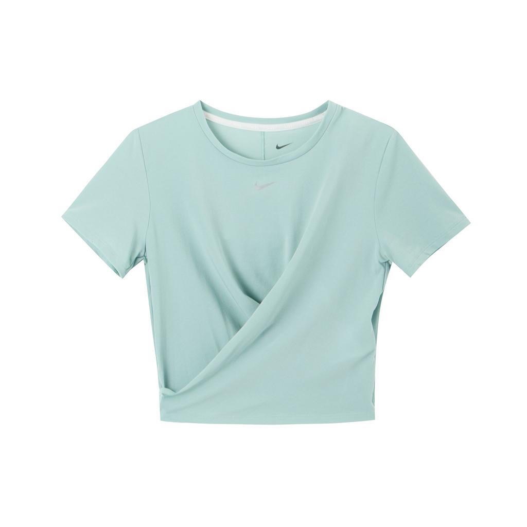 Nike Dri-FIT One Luxe Solid Logo Twist Dry Short Sleeve T-Shirt Women Tops Mineral DD4922-309