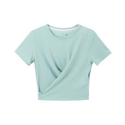 Dri-FIT One Luxe Solid Logo Twist Dry Short Sleeve T-Shirt Women Tops Mineral DD4922-309