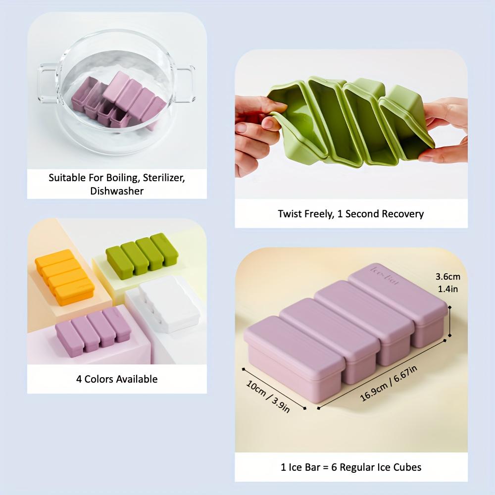 1/4pcs Silicone Ice Cube Trays Easy To Demould BPA-Free Ice Cream Mold for Chilling Drinks Smoothies Summer Kitchen Essential