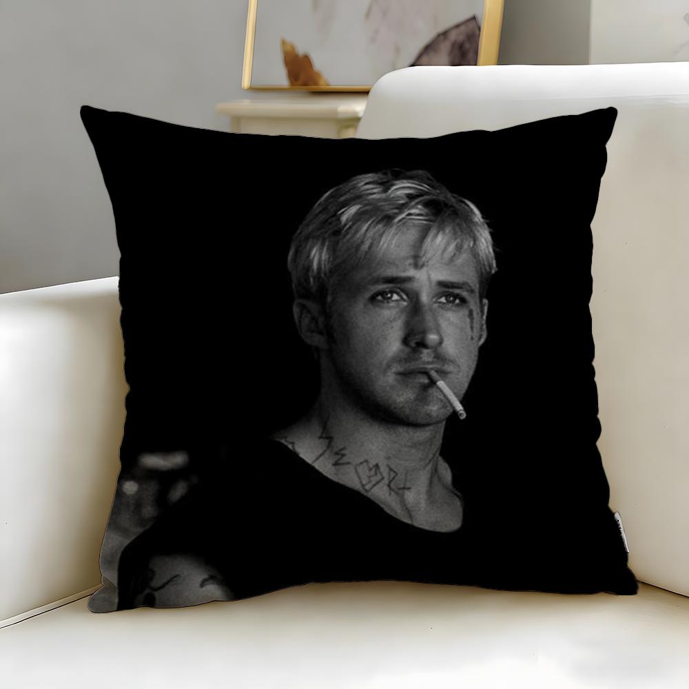 Popular Actor Ryan Gosling Cushion Cover Soft  EasyWash Pillow Case  Versatile for Couch Bed Travel and Office