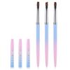 3pcs Metal Nail Art Clean Up Brushes  For Cleaning Polish Mistakes On The Cuticles
