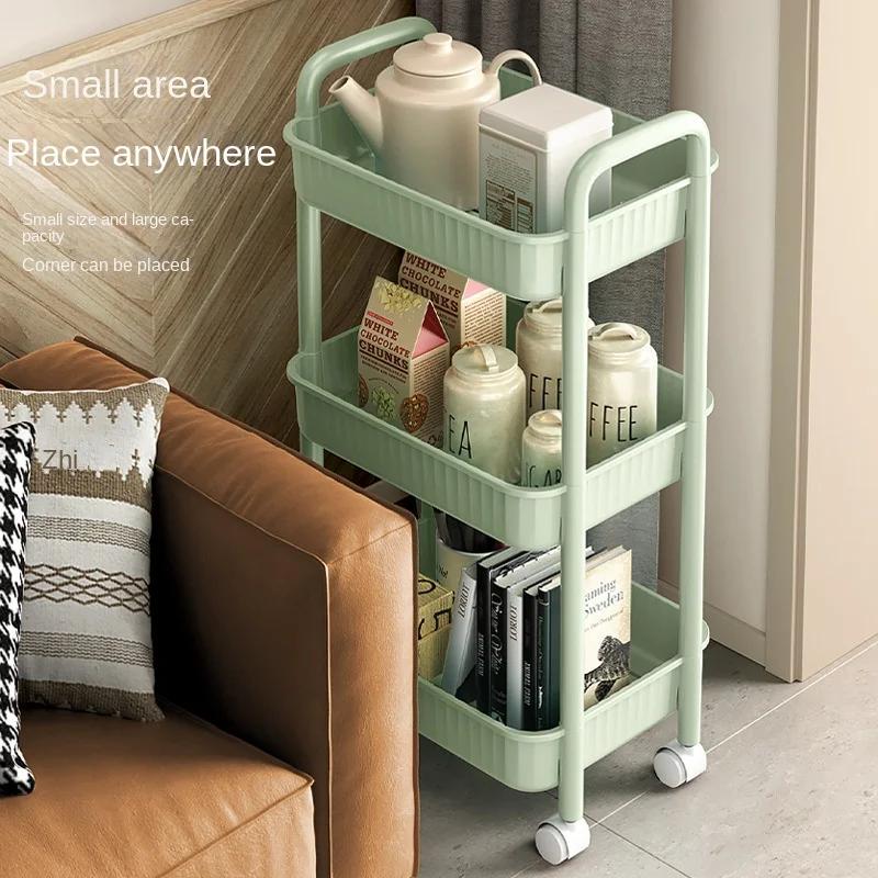 2-stöckiger rollender Küchenwagen Anti-Rutsch Servierwagen Wasserdicht Multifunktionaler Aufbewahrungs-Organizer Regalwagen Küche Badezimmer