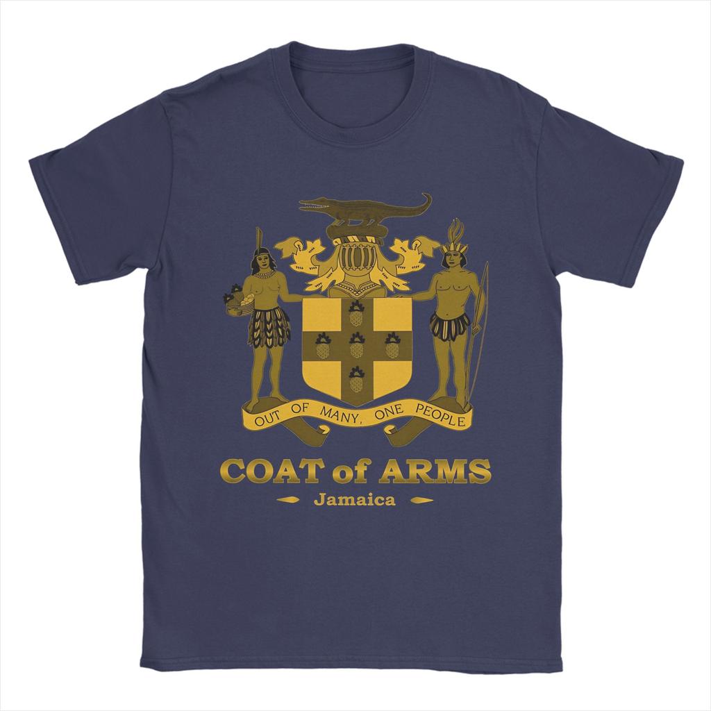 Jamaica Coat Of Arms Gold TShirt Harajuku TShirts Short Sleeve Streetwear Tshirt Summer Cotton Oversize Tees
