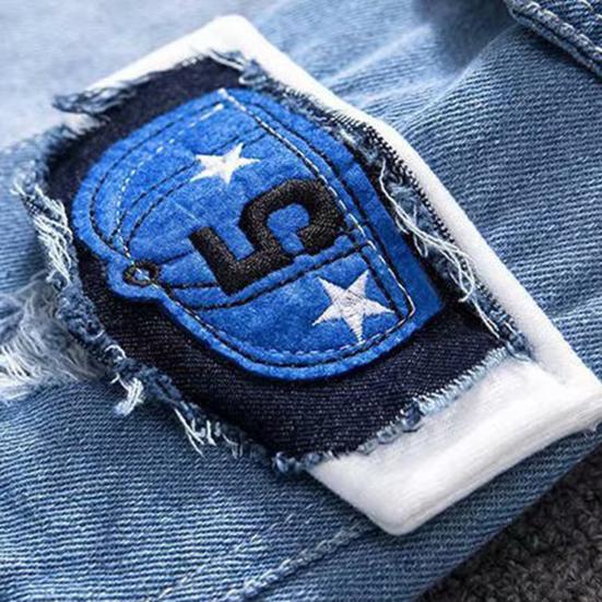 Jean Jacket Fake Two Piece Hooded Contrast Color Streetwear Spring Autumn Loose Single Breasted Outerwear Coat for Outdoor