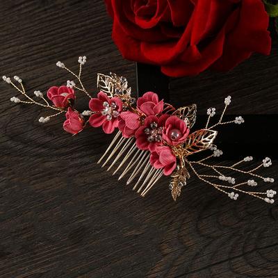 Beautiful Crystal Crown Bridesmaid Hair Jewelry Hair Combs Leaves Tiara Bridal Clips Flower Hair Pin