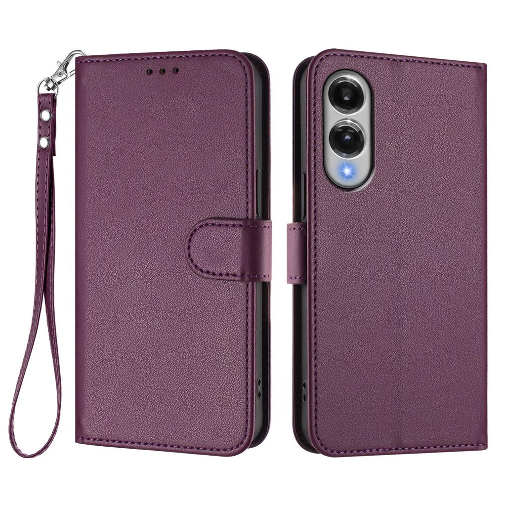 For Samsung Galaxy S25 Edge Leather Case Wallet Stand Phone Cover with Wrist Strap