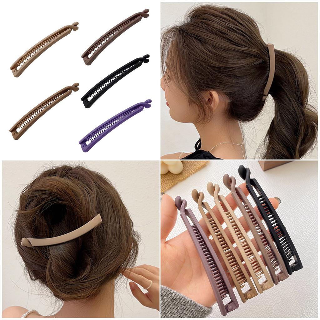 Matte Finish Banana Hair Clip for Women and Girls Strong Hold Ponytail Bun Clamps Portable Hair Styling Accessories