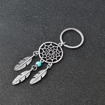 Pink Black Beads Dreamcatcher Feathers Wind Dream Catcher Key Chain Women Vintage Bohemian Indian Style Keychain