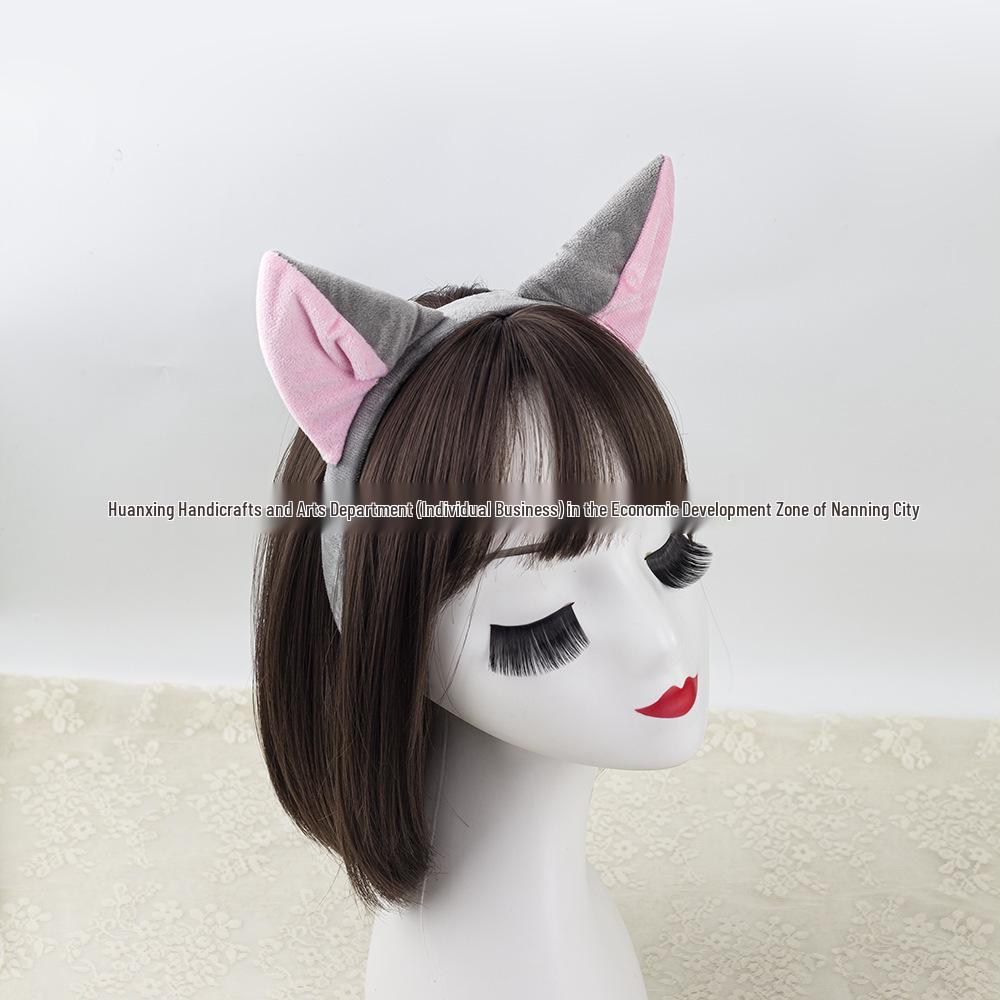 Cross-Border Cute Plush Fox Ears Headband Set for Halloween and Face Washing