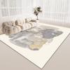 Wind Living Room Coffee Table Carpet, Room Bedroom Crystal Velvet Floor Mat, Home Dirt-Resistant Large Area Full Floor Mat