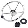 Stainless Steel Boat Steering Wheel with Black Polyurethane Foam 5-Spoke Non-Slip Anti-Sweat Marine Accessories