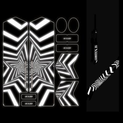 Reflective Bike Fork Stickers Mountain Bike Scratch Resistant Fork Protector Removable Sticker Road